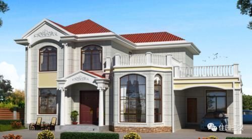 别墅|面宽16.5米,6室1厅带车库露台,农村老家盖套这样的房子好看又实用