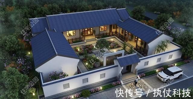 占地|3套适合新农村盖的中式合院,造价40万起,第2套大美