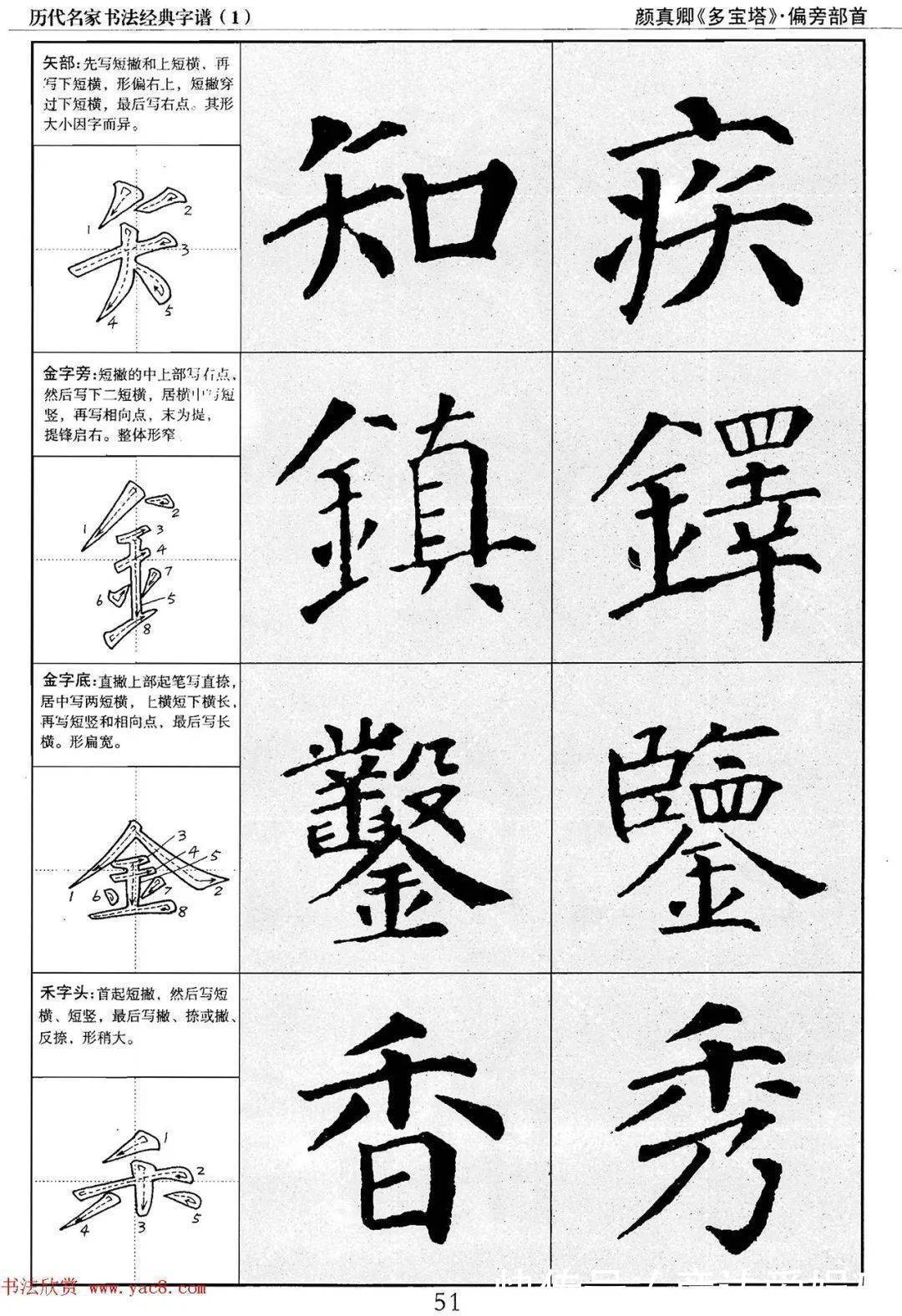 多宝塔字谱！颜真卿多宝塔字谱