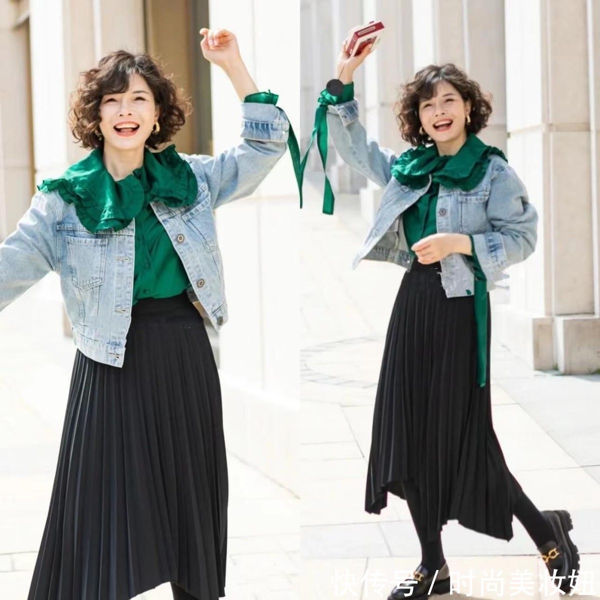 大长腿|四五十岁的女人,别穿得太老气,学她的搭配俏皮减龄还洋气