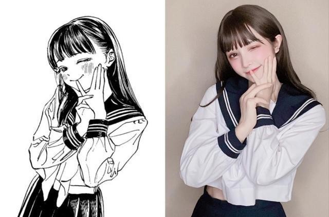 走出|水手服小姐姐走出漫画?对比漫画和真人小姐姐,你更喜欢哪一个?