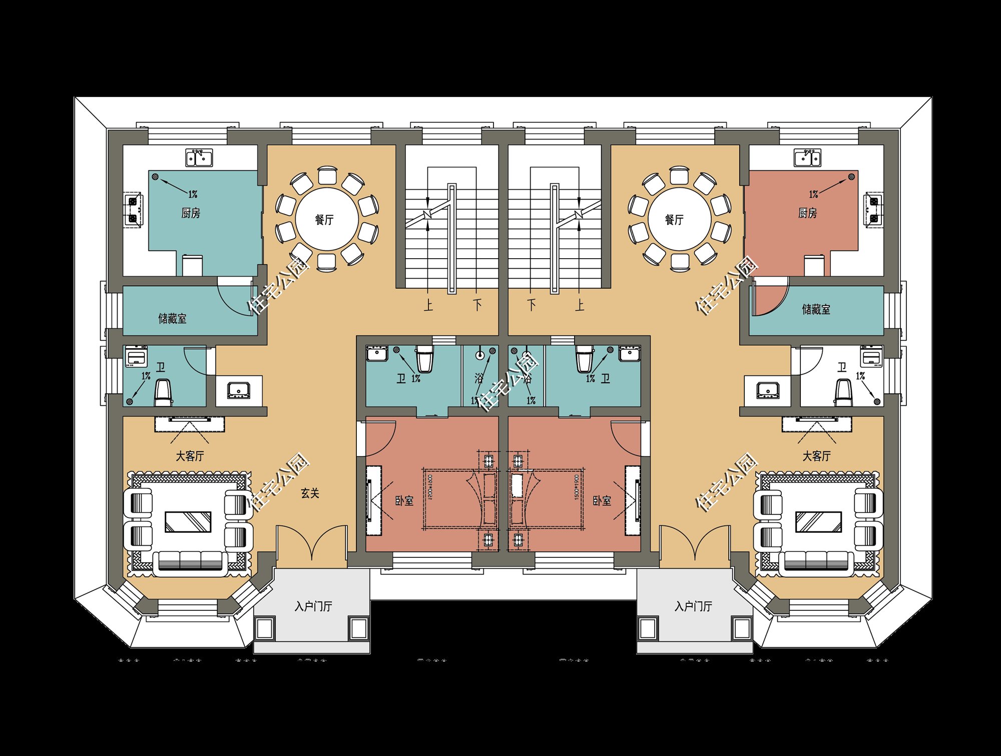 平面|农村盖房就在这10套里选一套,颜值高还实用,尤其第7套特别亮
