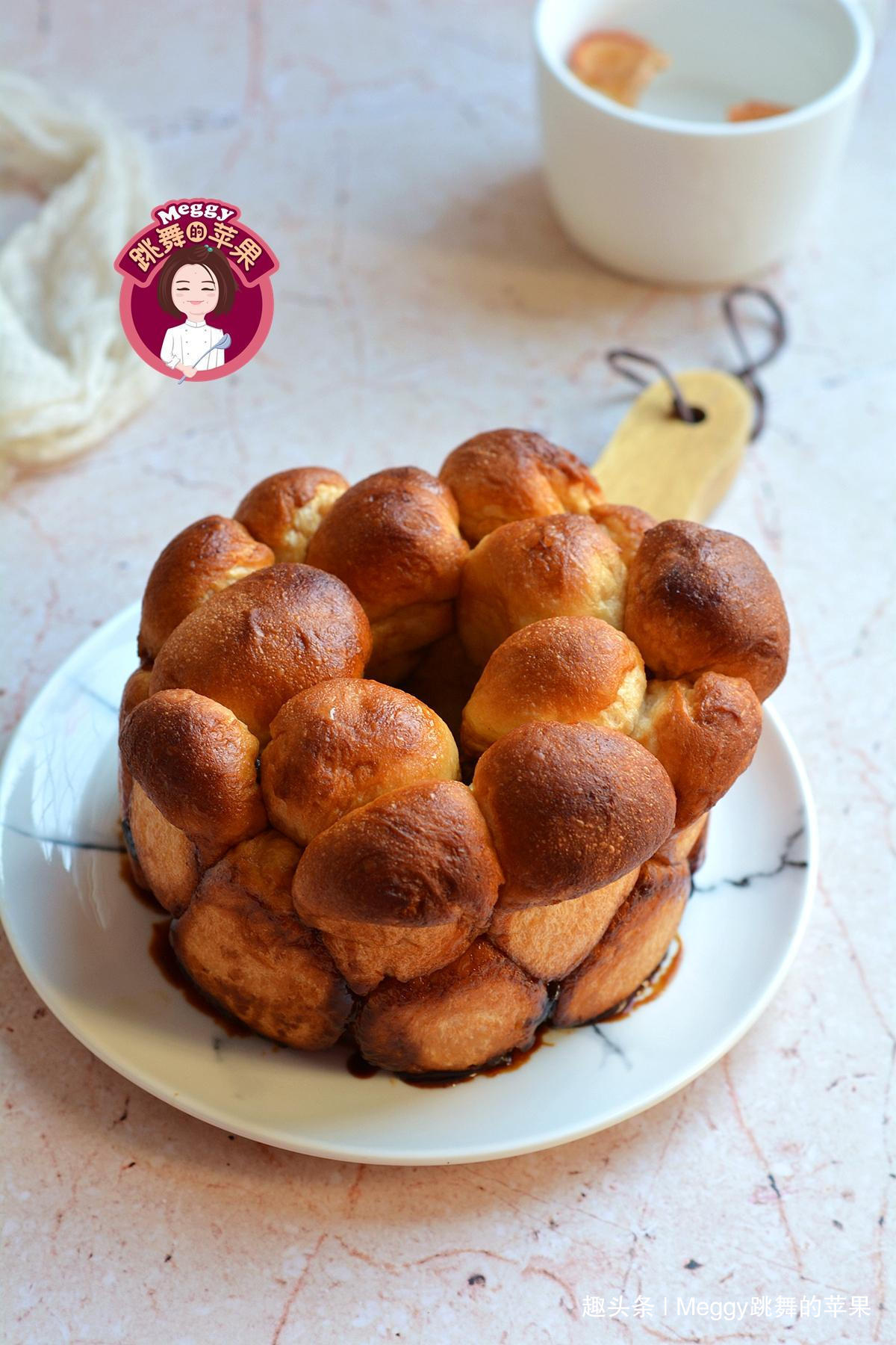 教你做个猴子面包，1口1个不用擀面，全身裹满糖浆，看着就想吃