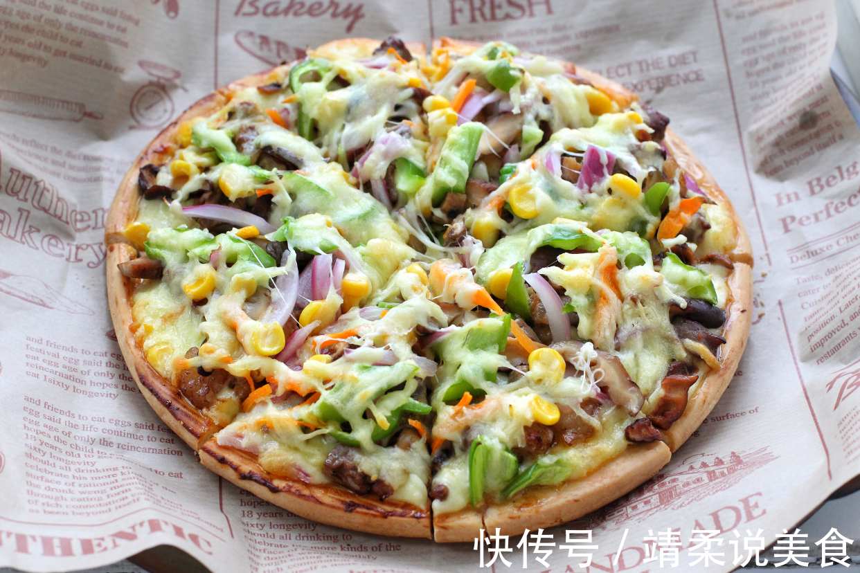 自制美味诱人的大披萨，瀑布拉丝老过瘾了，比必胜客里的还好吃！