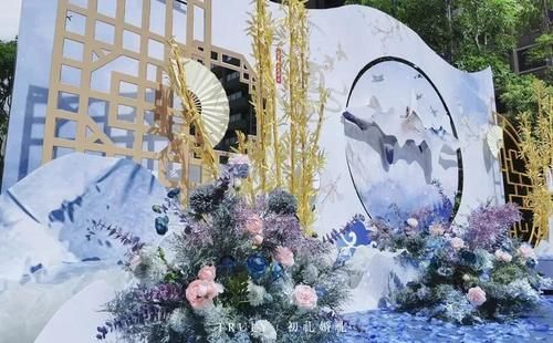 清新典雅的蓝紫色系新中式婚礼，喜欢这种风格的新人看过来吧