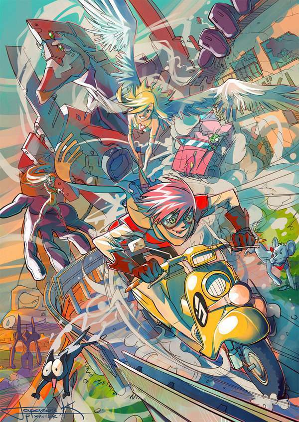 插画@耐人寻味的浮生绘影,充满强烈的美漫元素,有着吸引人的魄力