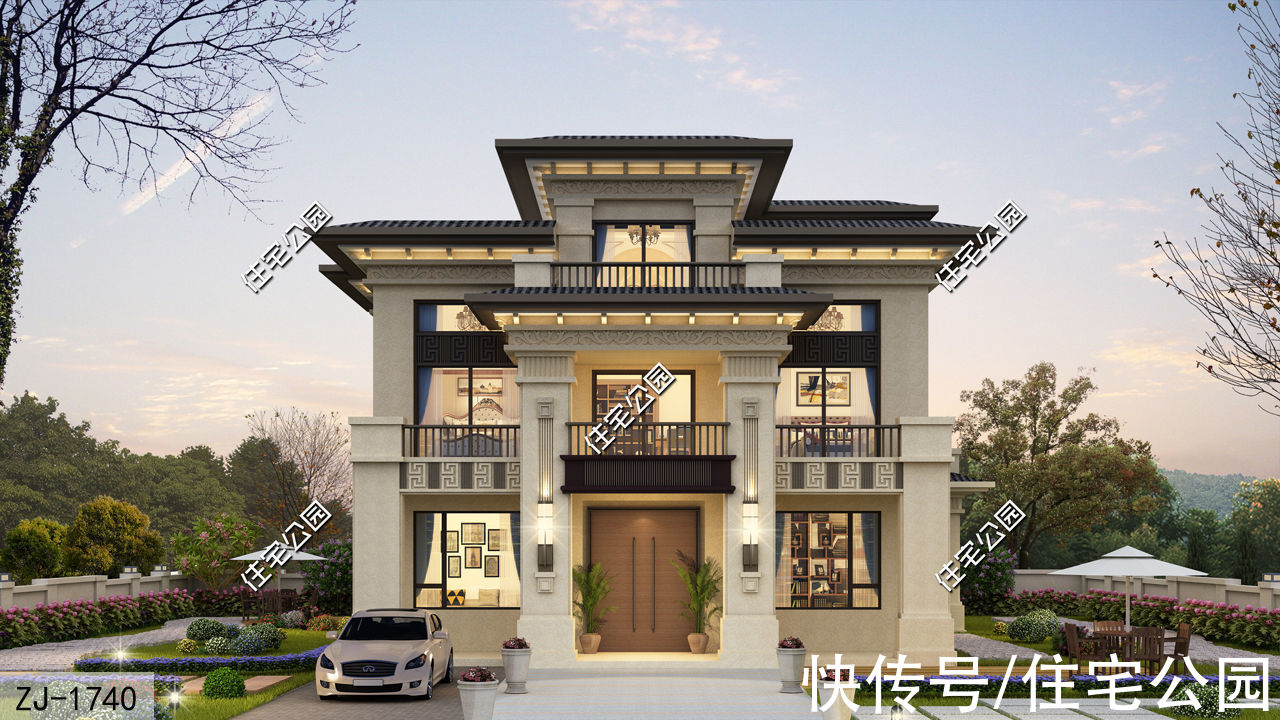 外置|14×12米农村二层半别墅,实用还漂亮,7间卧室绝对够住