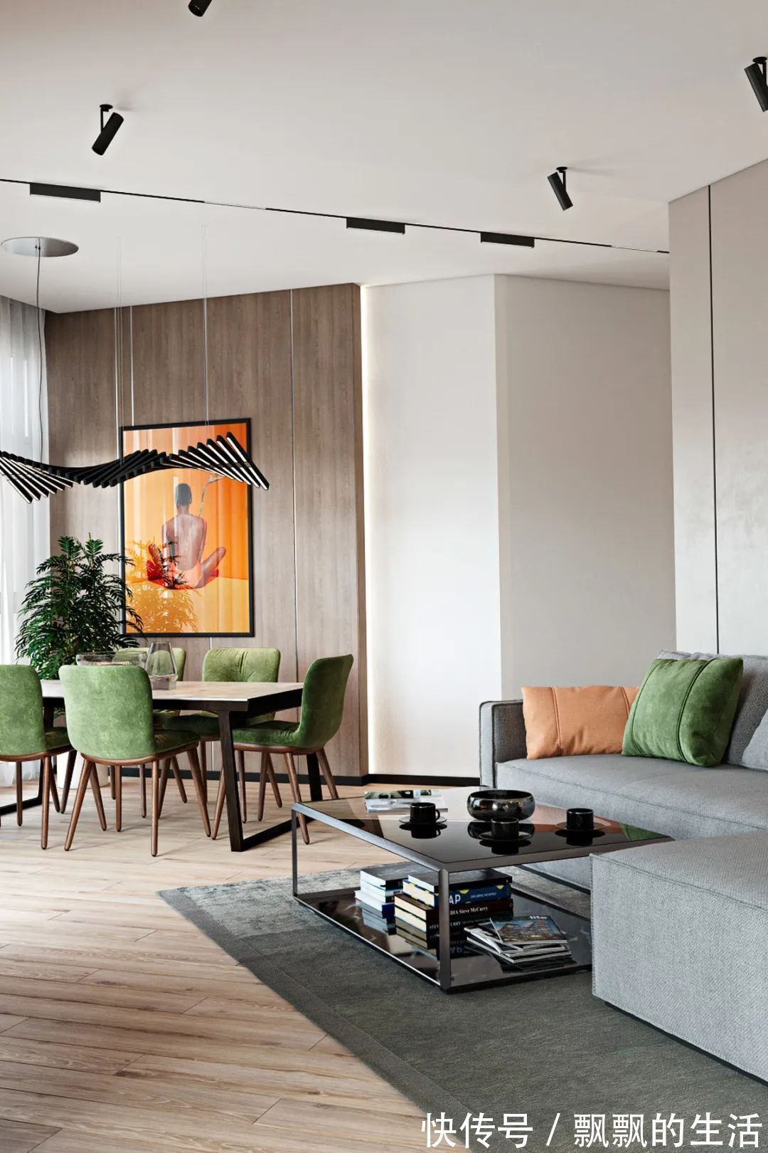 温馨|100㎡现代简约,不规则的三房户型,开放式格局,自然而温馨