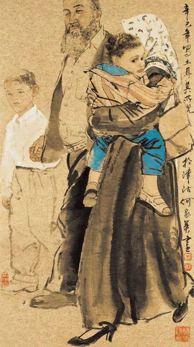 工笔画|国画:何家英画笔下的怜怜女儿态,不同寻常的美感!