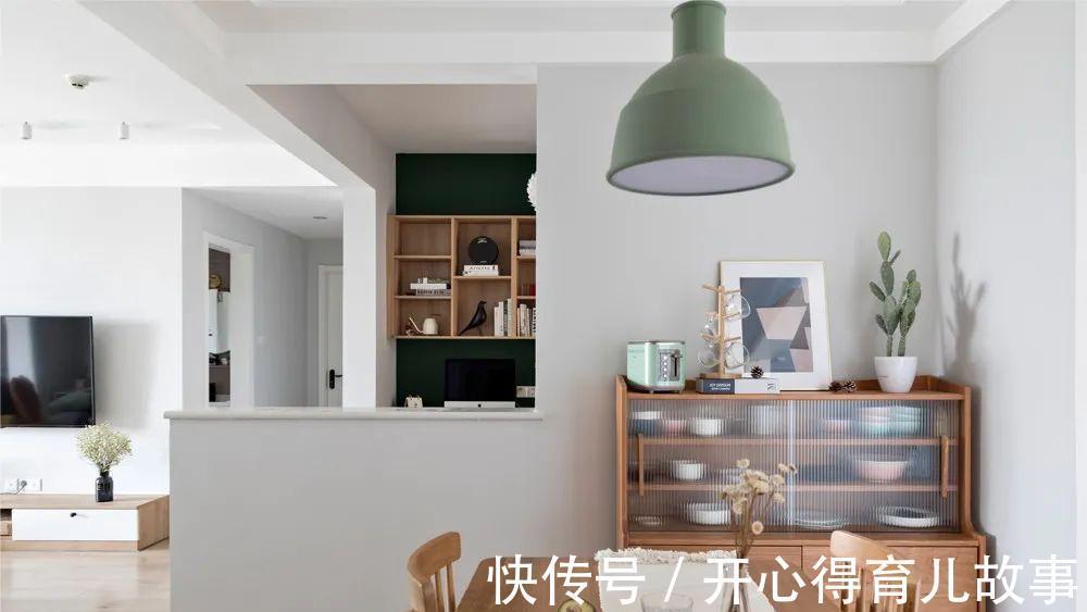 北欧风格|90平三居室北欧风格,书房和餐厅的开放式设计,堪称一绝!