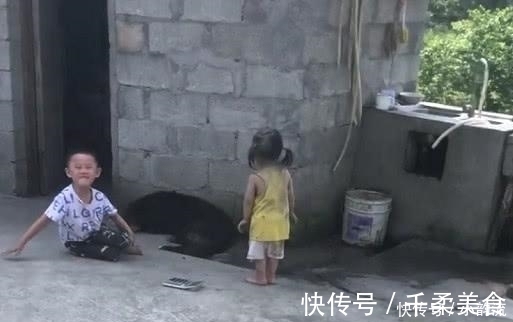 萌娃|萌娃下乡“放飞自我”火了，一旁的狗子：别看我，可不关我事！