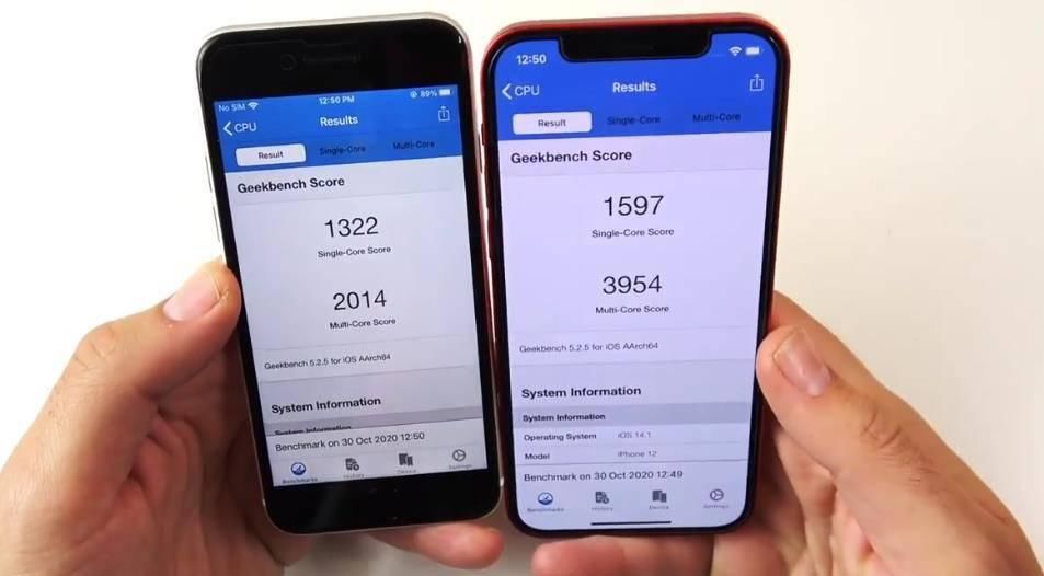 想象|iPhone12和iPhoneSE真机性能大比拼，差距超乎你想象