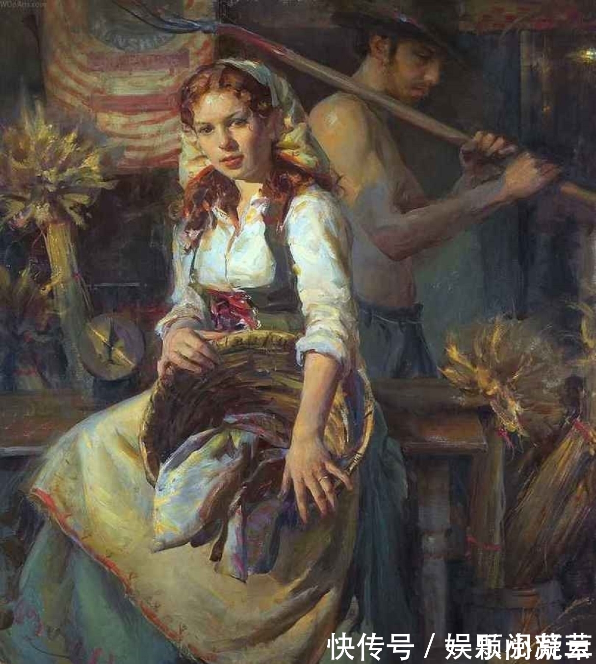 写实艺术#田园中的女人,如诗般的意境——美国顶级油画家丹尼尔的写实艺术