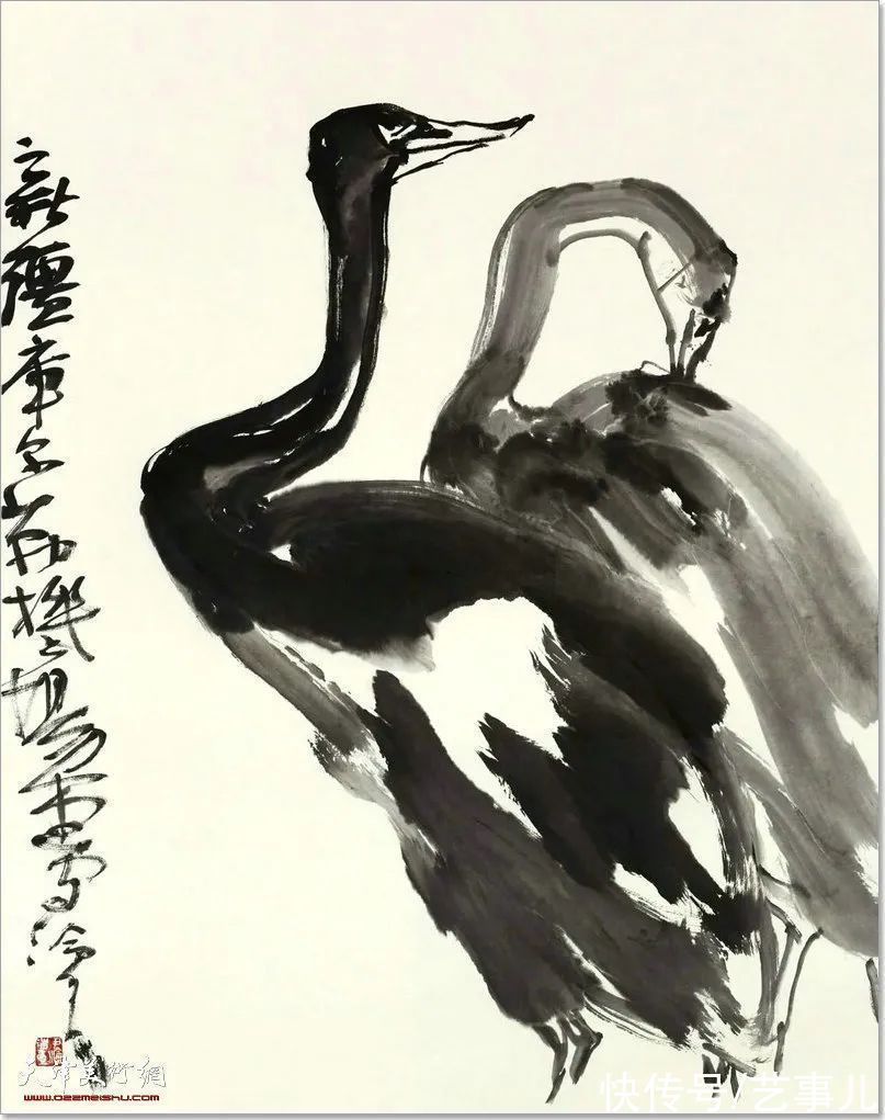 库尔勒!尹沧海教授荷花水禽作品欣赏:笔意简率自由 一派天趣自成