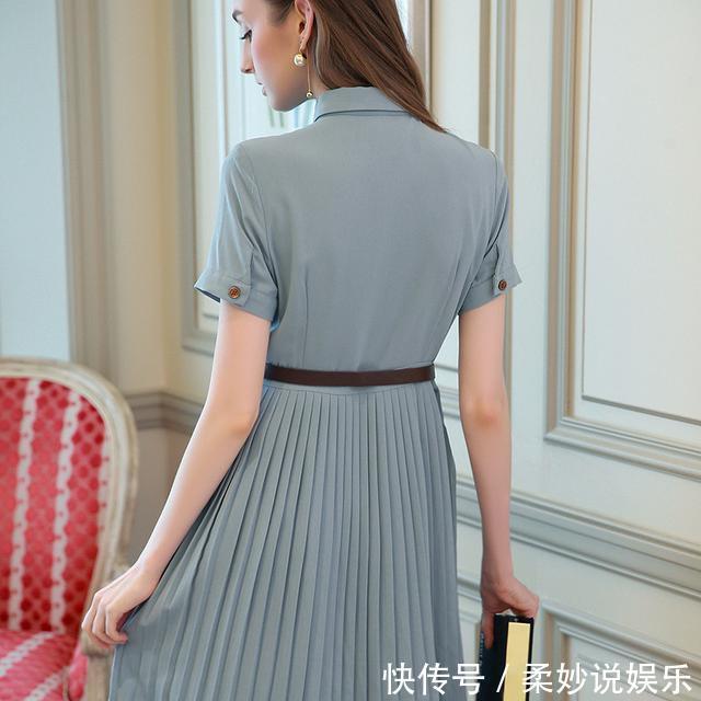 时尚修身连衣裙，省去搭配烦恼，上身清爽也不失优雅女人味