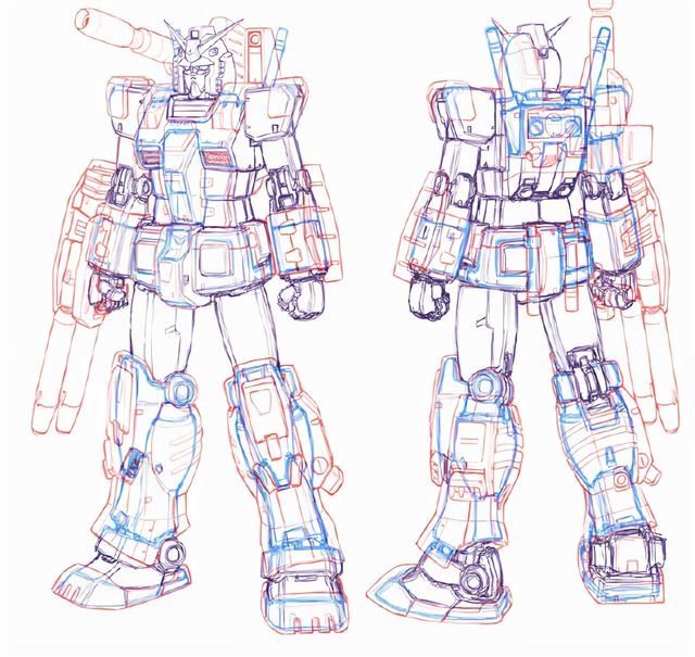 配色|机动战士高达多种配色，78高达、钢加农、吉姆画稿