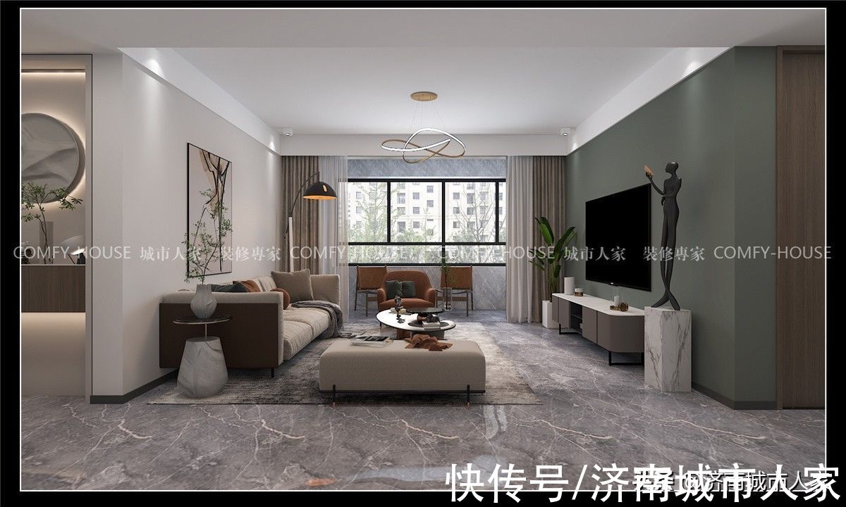 装修|长清湖润园166平现代风格装修效果图