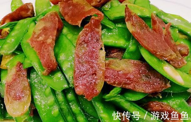 腊肠炒荷兰豆|孩子青春期长身体一顿吃2斤肉易肥胖，多吃清爽菜，开胃减肥瘦身