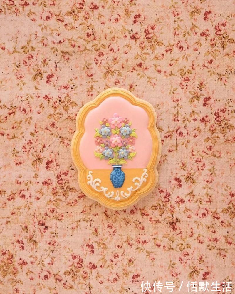 饼干|美到舍不得吃！甜品师手作花砖饼干，救救老夫的少女心！