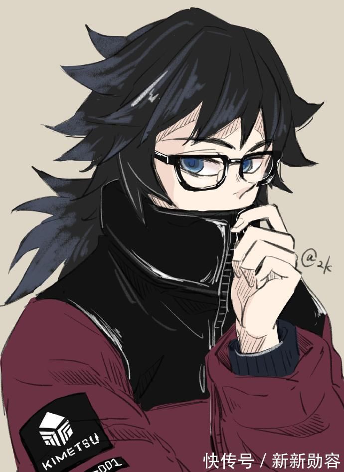 少年感|当《鬼灭之刃》角色戴眼镜,伊之助少年感满满,无惨变得斯文帅气