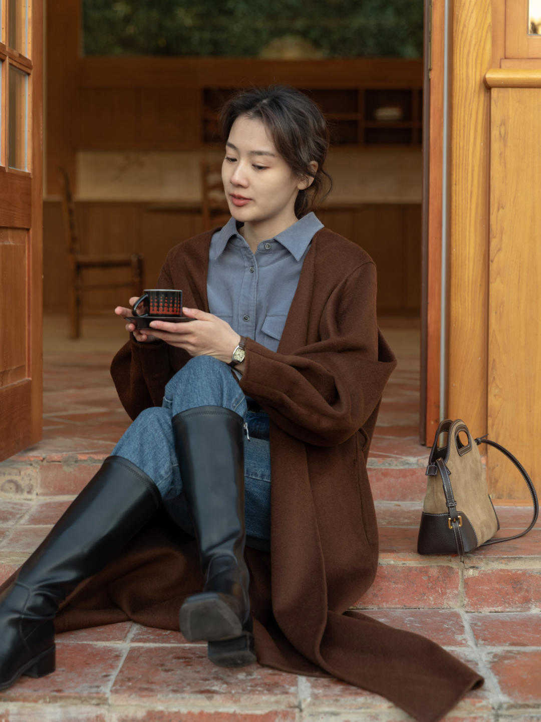 博主 长筒靴怎么穿?建议你试试“塞裤脚”,显高显瘦还超级有范儿