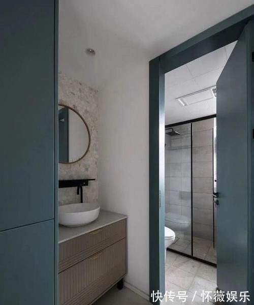 功能柜|120㎡极简风三居室,柔和的莫兰迪配色,干净又舒服