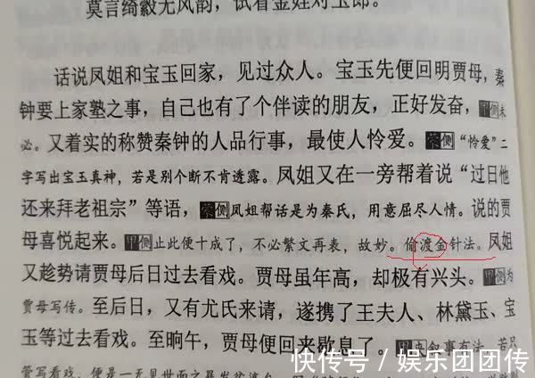 贾母$红楼梦中有偷度金针法,什么是偷度金针?哪一段是偷度金针?