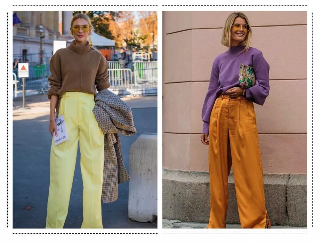 大毛衣+阔腿裤,才是秋冬最慵懒时髦的打开方式