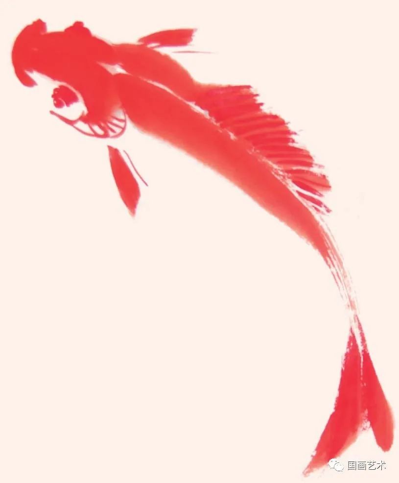 绘制@轻松学画写意黑鲤红鲤