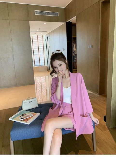 正式感|可甜可酷还超有范儿的西装短裤套装,时髦中带着一点小正式