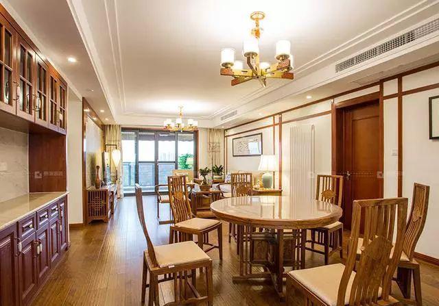 装修设计|180平新中式装修设计,八仙桌和灯笼椅,感觉好灵动!