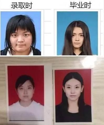 大学新生照vs毕业照片，大部分从少女变女神，土木学生“望砖兴叹”