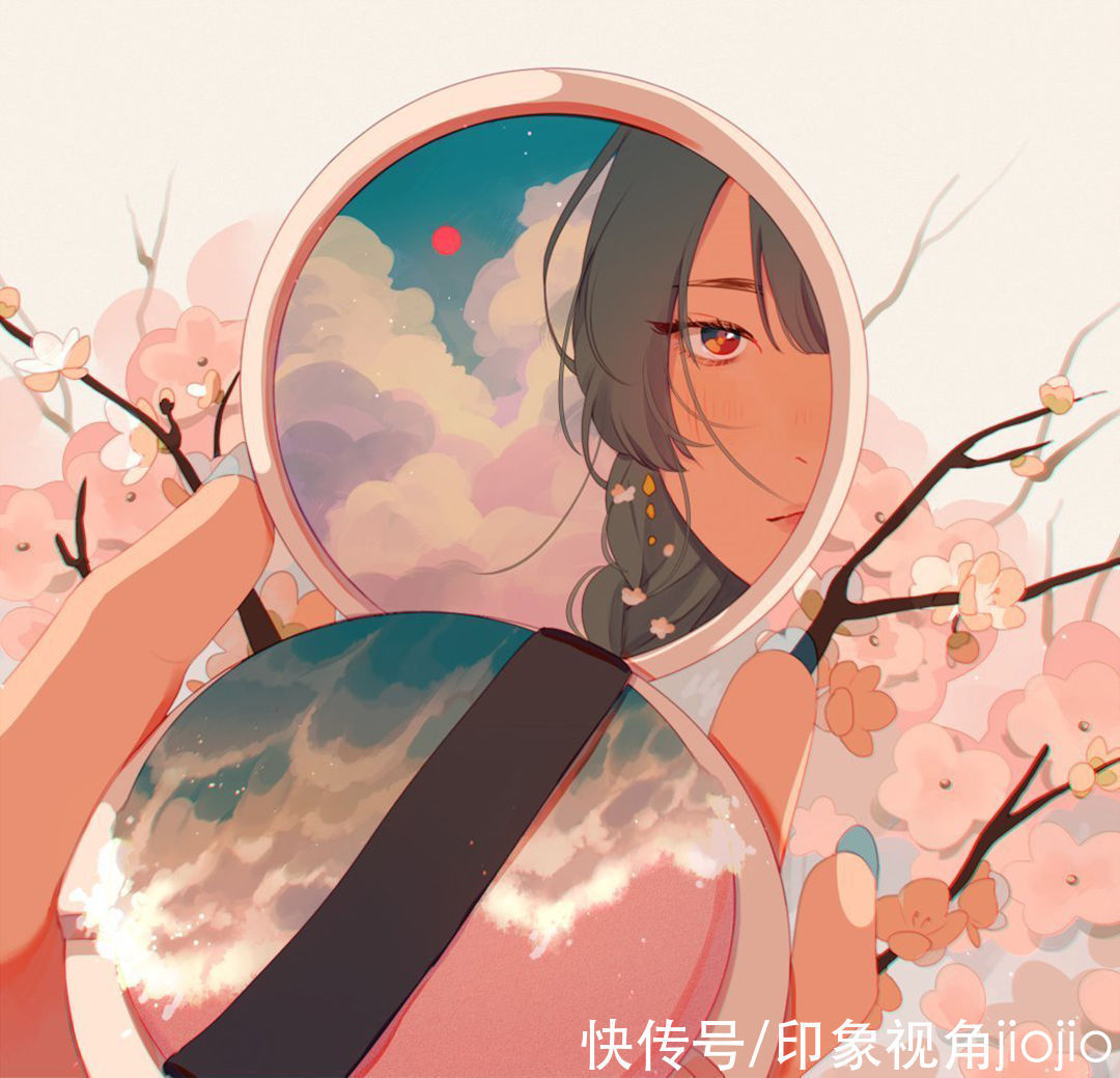 插画@治愈系人物插画作品,色彩中有着独特的朦胧美