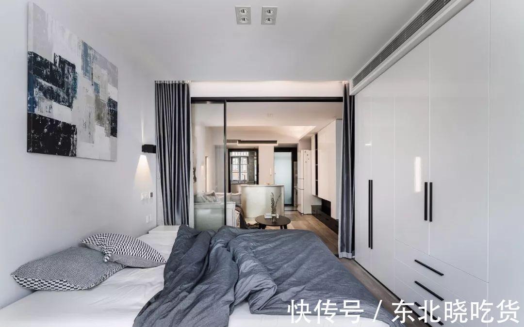 卫生间|50㎡长条形单身公寓,简简单单的装修,小户型也能温馨又幸福!