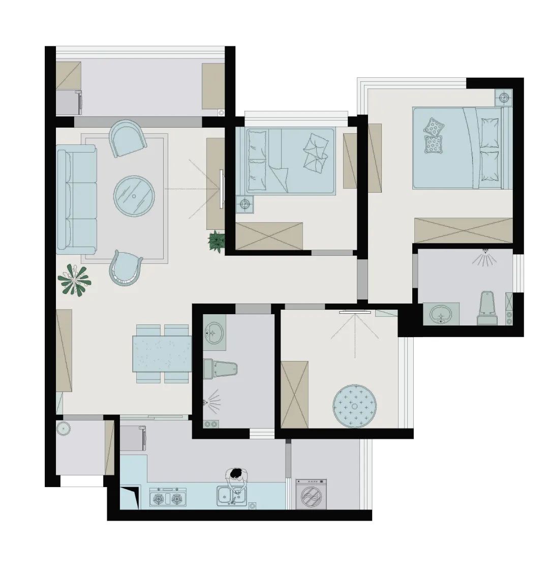 优雅|90㎡简约民宿风，异域风情的装饰、清新的绿植，满屋轻松惬意