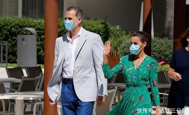 西班牙王后“巡游”开启穿鲜艳绿裙成森林仙子,47岁怎么这么嫩