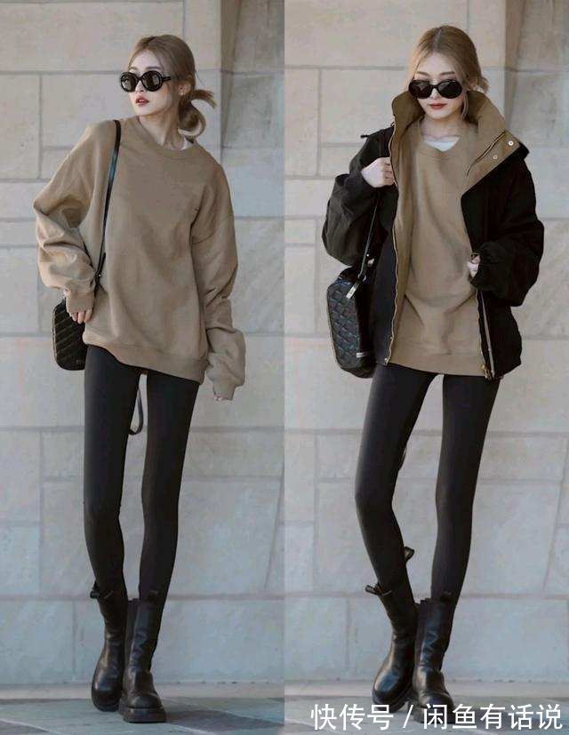 卫衣 40岁女人入冬衣服别买多,备好4件基础款就够,配大衣羽绒服都美