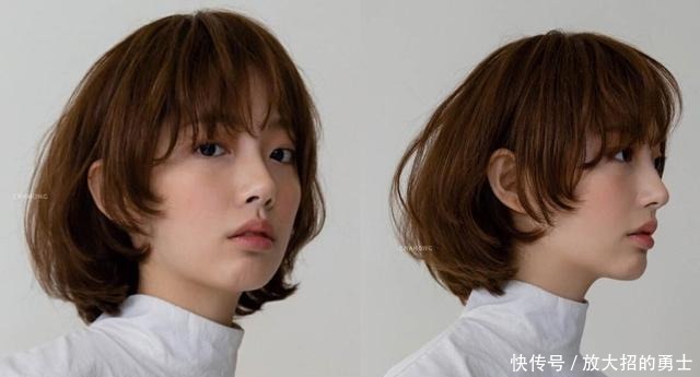 刘海卷|今年流行的女生短发发型刘海+卷发尾，高级又时尚
