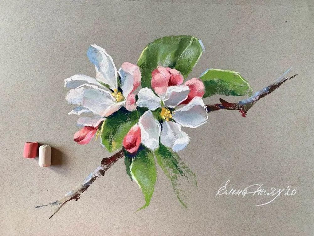 鲜花!太疯狂了!原来用粉笔画画,也可以这么美,简单几招教你,美到邻居羡慕嫉妒