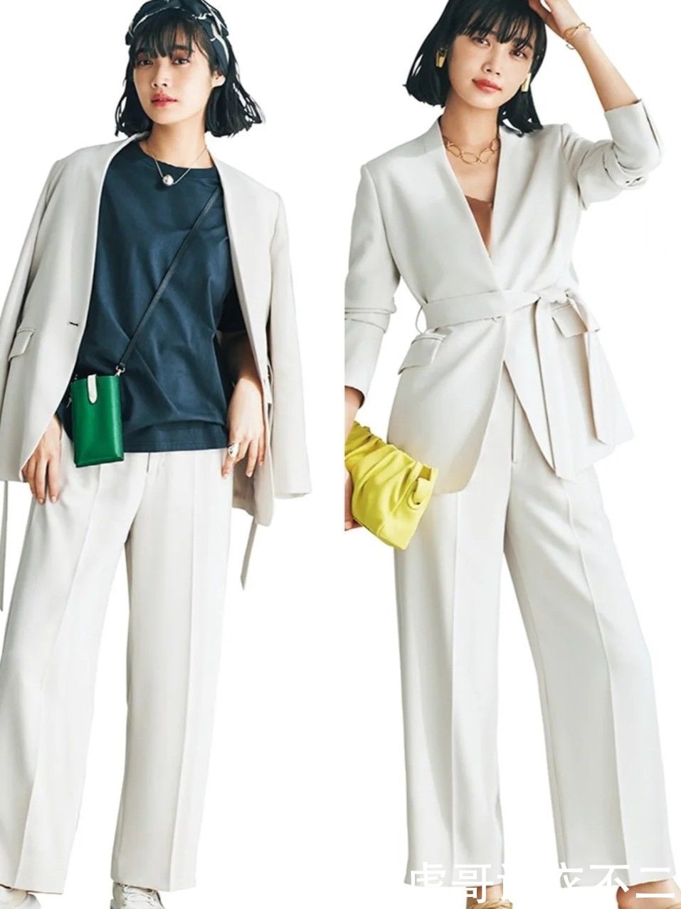 日本女人真会穿西装，换个思路get多种搭法，简约优雅又显气质
