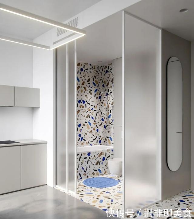 彩虹玻璃|女孩的29㎡小家:卧室带独立衣帽间,浴室塞下大浴缸,太唯美了!