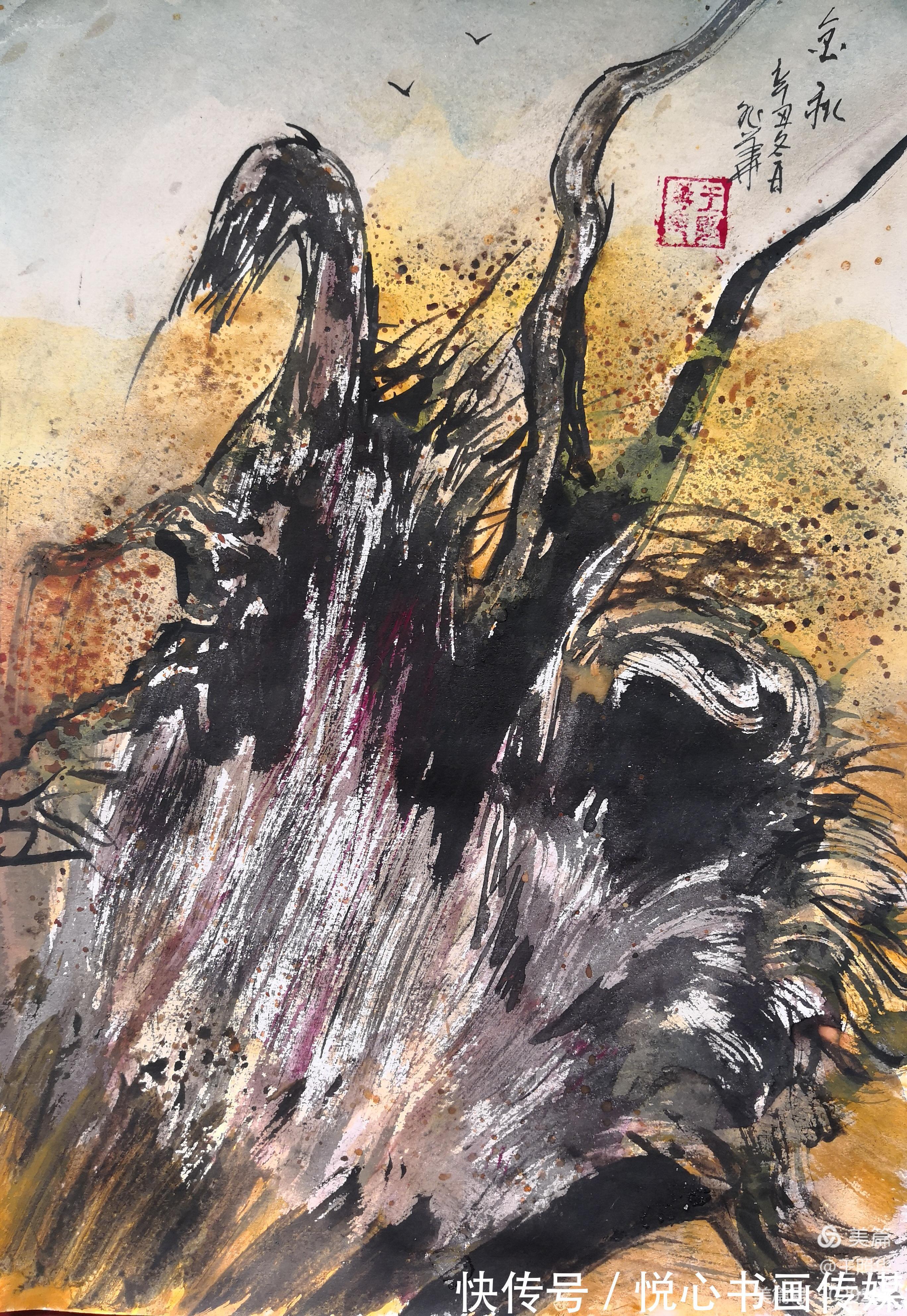 胡杨林$作品突破前人窠臼,当代著名画家王照华虎年新篇《胡杨礼赞》