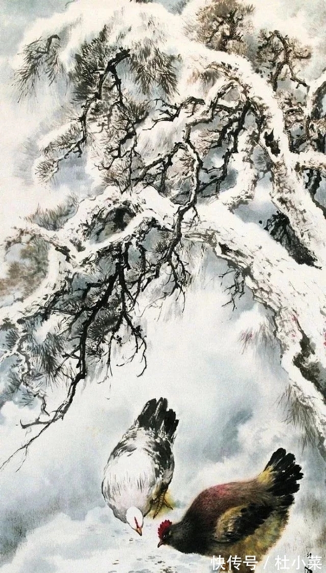 国画大师@冷逸空寂｜国画大师王雪涛雪景花鸟画