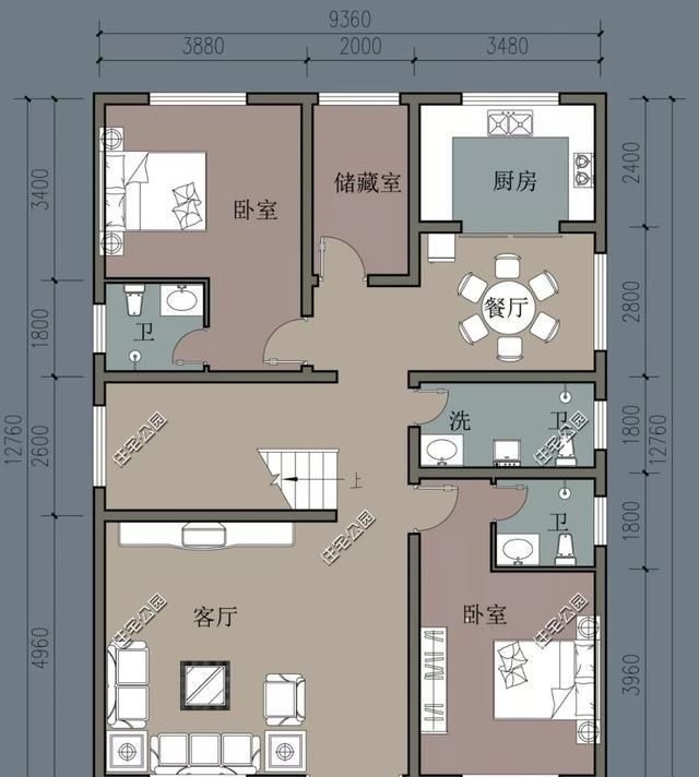 建筑面积|农村建两层有什么好户型，20万之内能建好的5套小户型推荐