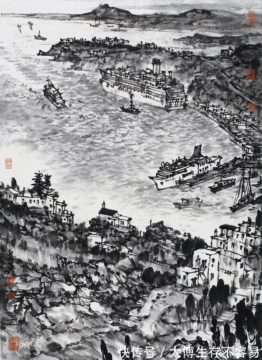 岭南!广州美院|陈水兴画山水,有七月流火的印象