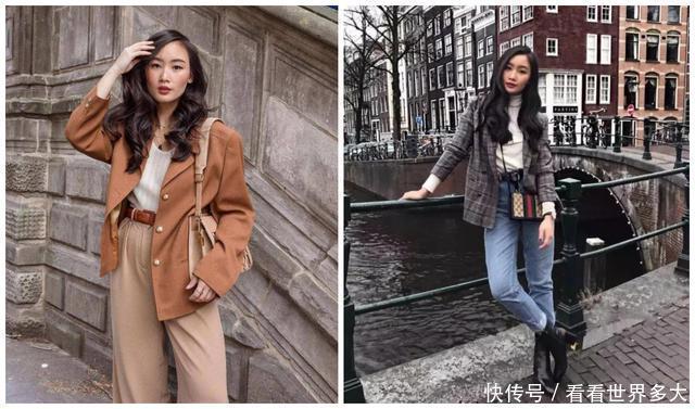 仅158的时尚博主教科书式穿搭,气场直逼170,别说小个子不好看