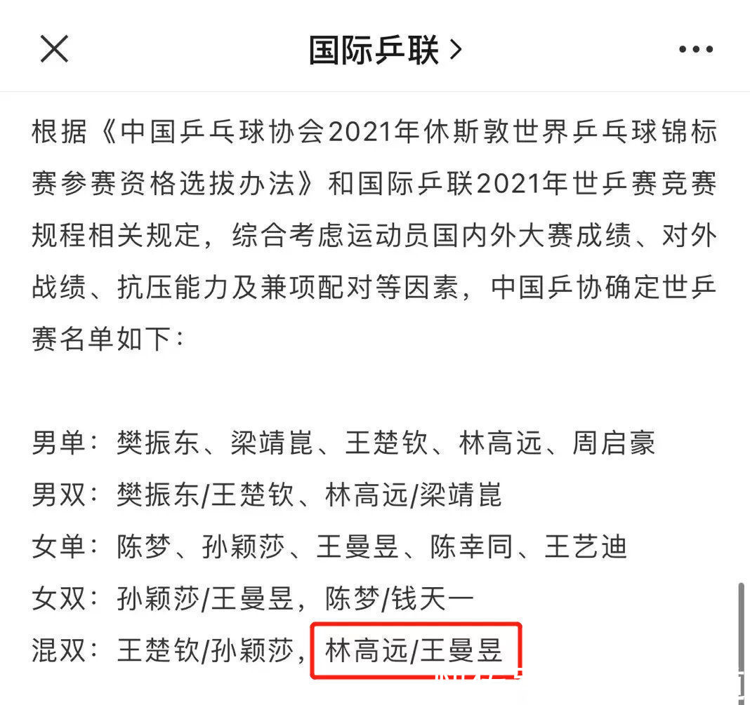 世乒赛|中美突然决定，跨国混搭选手出战世乒赛，这传递了什么信号