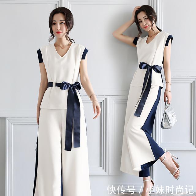 女人味|40岁女人要会穿搭减龄,时髦遮肉的阔腿裤套装,优雅更有女人味