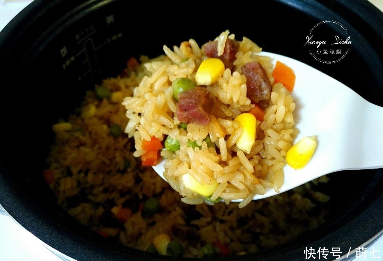 饭菜|特适合懒人的腊肠焖饭,饭菜一锅出,简单到只要你会煮米饭