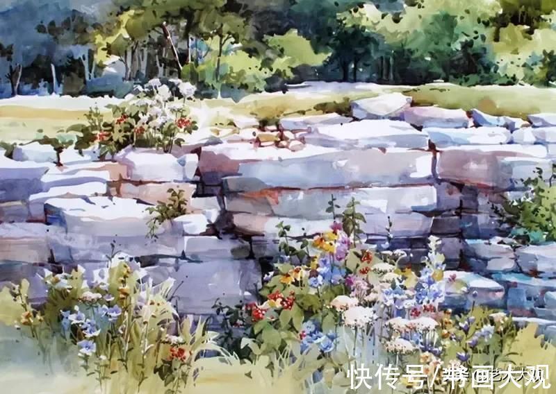 手绘#充满阳光的色彩温暖而亮丽|水彩手绘作品欣赏